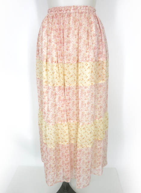 Garland 花柄シフォンティアードロングスカート