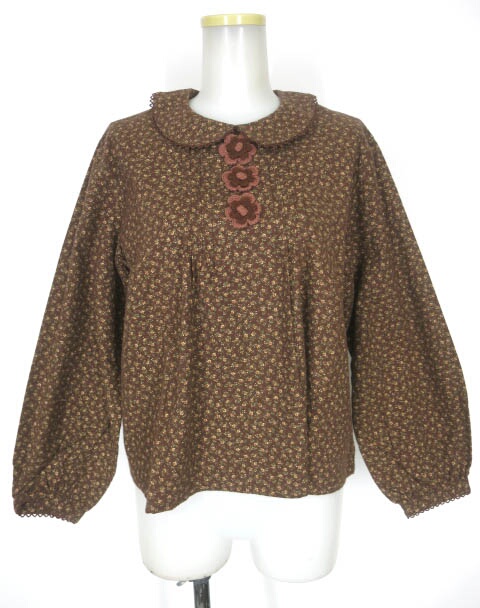 Garland 背中ボタン花柄ブラウス