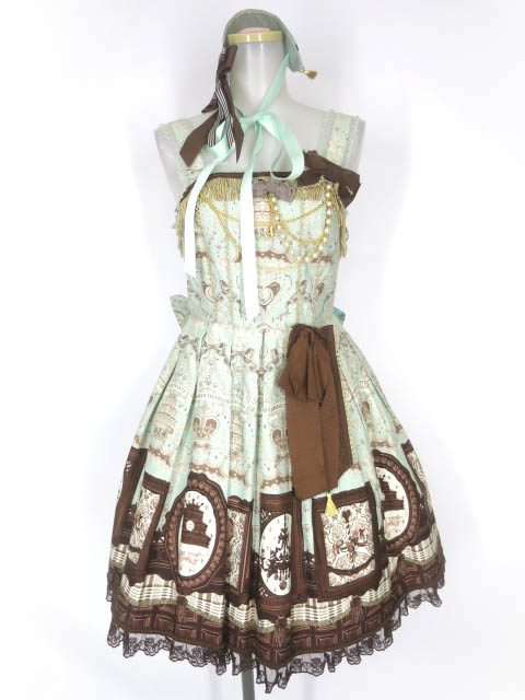Angelic Pretty Musee du Chocolatジャンパースカート & ヘッドドレス セット