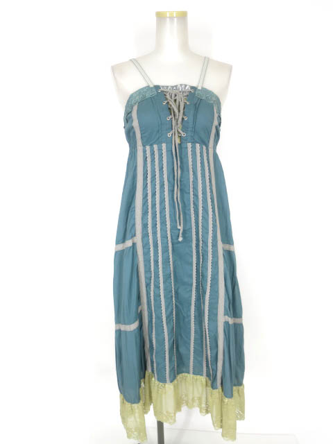 OZZ ANGELO レース付きロングキャミワンピース