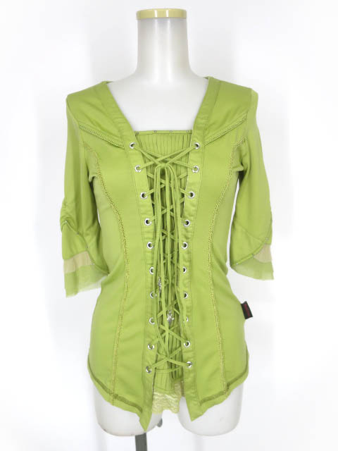 Ozz Croce 編み上げ付き七分袖カットソー