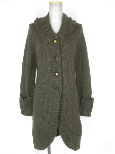 Ozz Croce フード付きニットコート