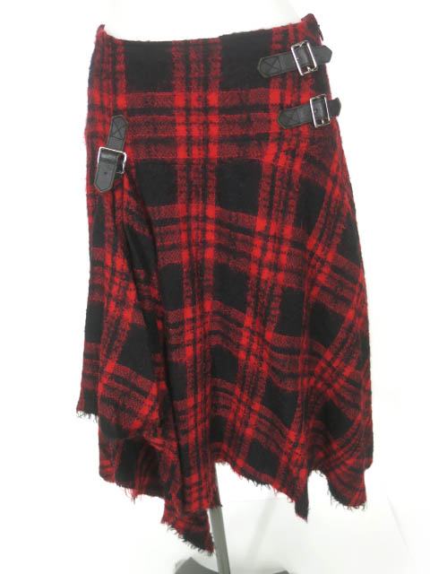 PINK HOUSE チェック柄イレギュラーヘムスカート & キャスケット セット