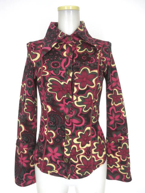 OZZ STOCK レトロ花柄ブラウス