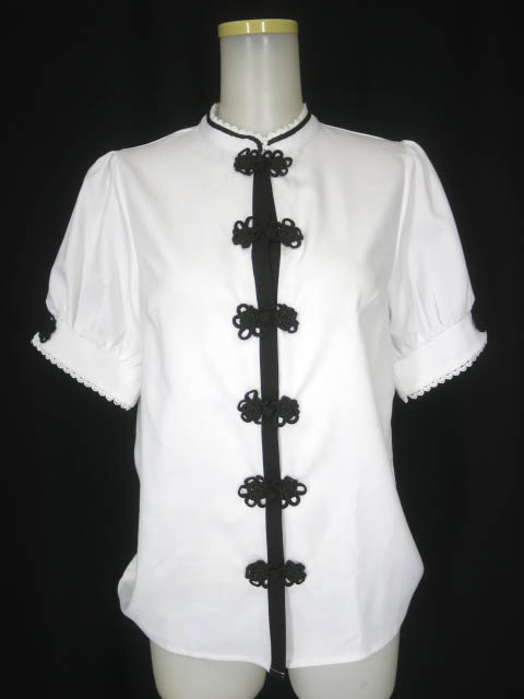 Favorite パフスリーブ チャイナボタン 立ち襟ブラウス