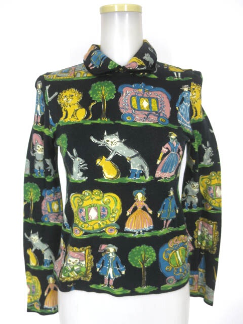 Jane Marple 長靴をはいた猫柄 長袖プルオーバー