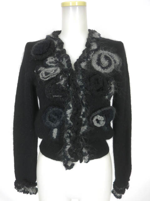 Jane Marple お花モチーフニットカーディガン