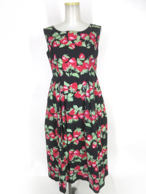 Jane Marple ストロベリーボーダーノースリーブワンピース