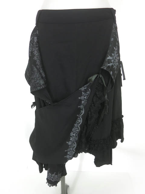 h.NAOTO SEVEN フラップ付きアシンメトリースカート