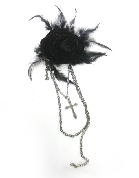 h.NAOTO 別珍バラブローチ