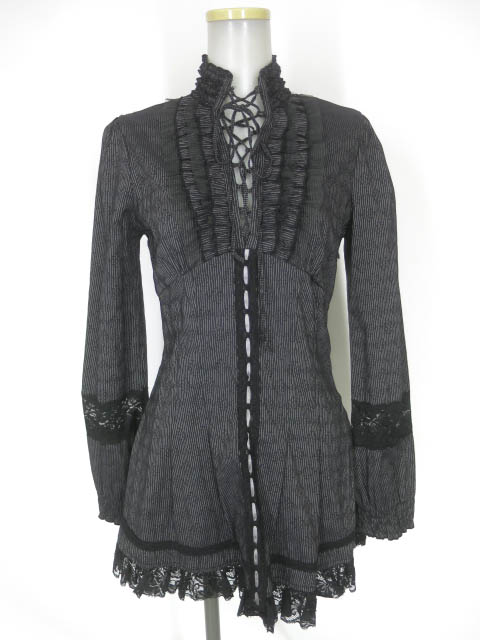 Ozz Croce ストライプ柄プルオーバーチュニックブラウス