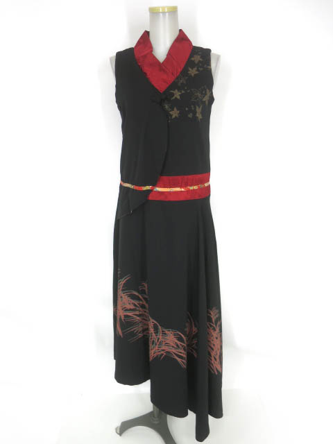 gouk 着物風ノースリーブワンピース