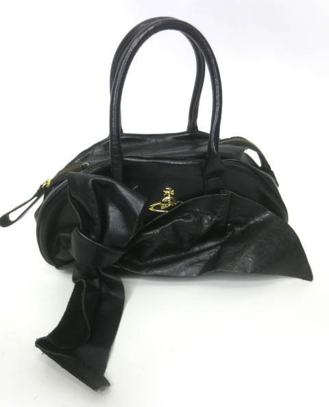 Vivienne Westwood レザーリボンハンドバッグ