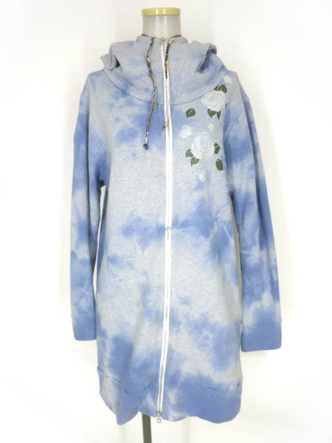 gouk ムラ染めスウェットロングパーカー