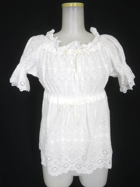 Jane Marple Dans Le Salon レースプルオーバー半袖ブラウス