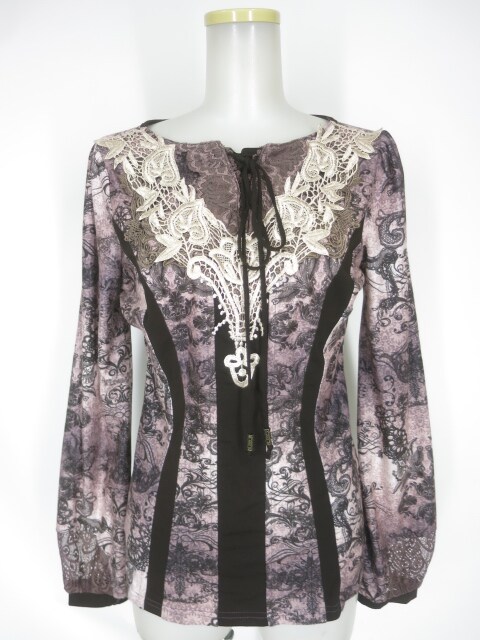 Rozen Kavalier レース付き総柄長袖カットソー