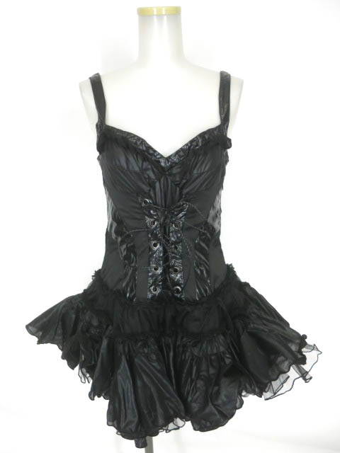 H.Jelly エナメル切替ビスチェワンピース