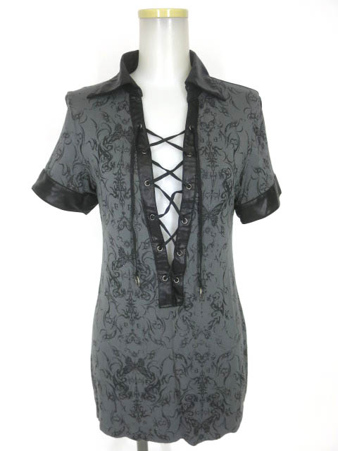 Sixh 編み上げ付きポロシャツ