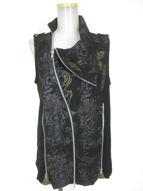 Sixh 斜めジップベスト