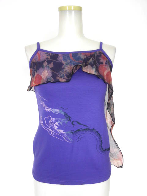 gouk 和柄メッシュ付きキャミソール