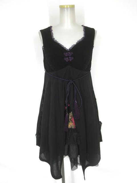 Qutie Frash 和柄切替ノースリーブワンピース