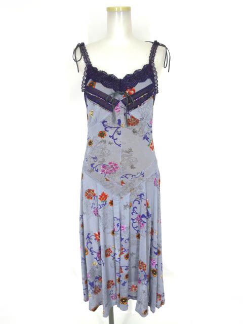 Ozz On 和チャイナ柄メッシュチュールキャミワンピース