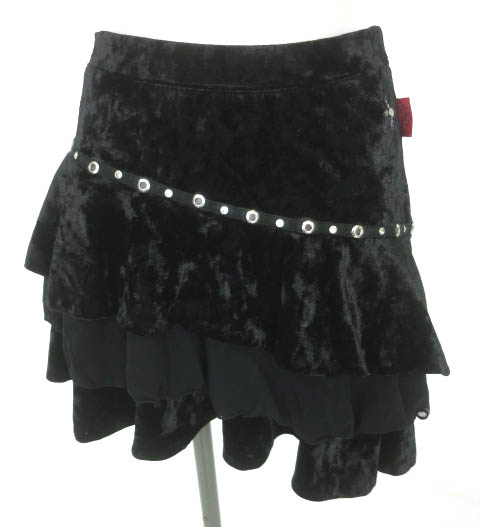 Ozz On hikozoh ベロアアシンメトリーフリルミニスカート