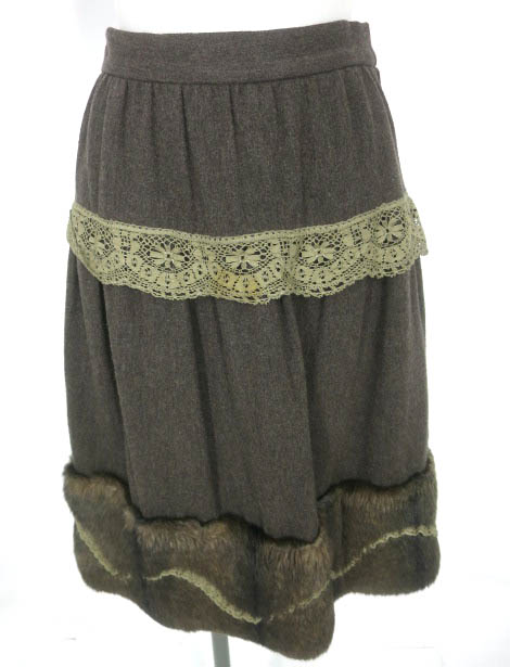 Jane Marple レース＆ファー付きスカート