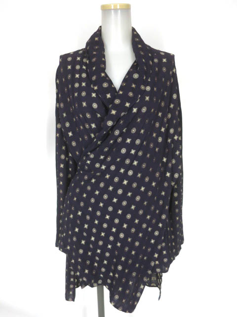 Jean Paul GAULTIER FEMME 家紋柄ジャガード織り着物風ブラウス