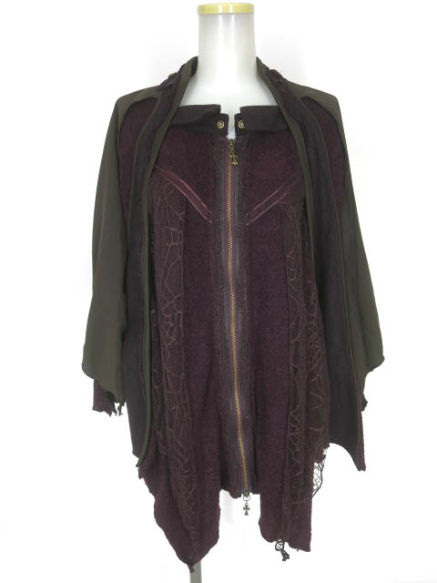 Ozz Croce / 蜘蛛の巣レース付きポンチョジャケット / オッズオン