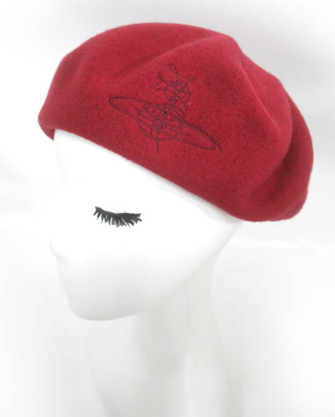 Vivienne Westwood ハンドライトオーブ刺繍ベレー帽