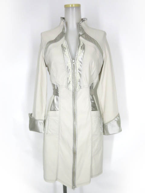 OZZ ONESTE サテン切替ジップアップコート