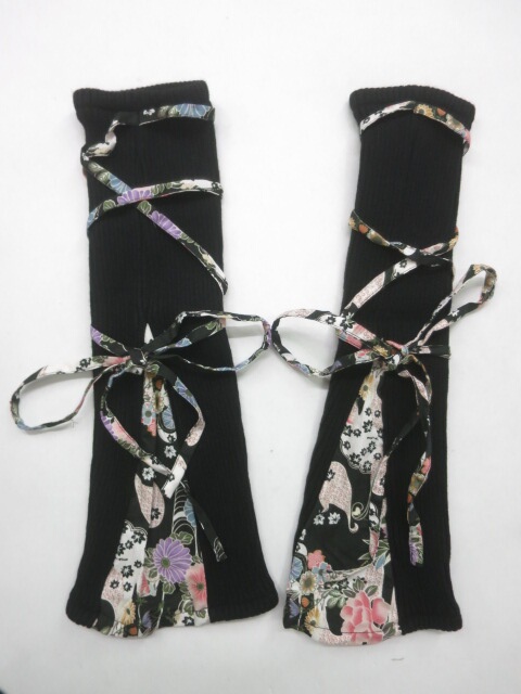 kikou 和柄切替レッグウォーマー