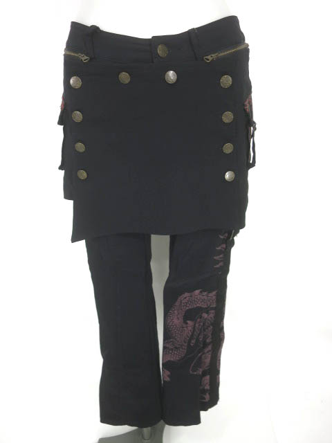 Ozz On 龍プリント スカート付きパンツ