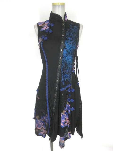 OZZ ONESTE アシンメトリーチャイナノースリーブワンピース