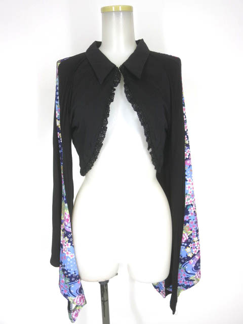 gouk雅 和柄切替 着物袖ボレロ