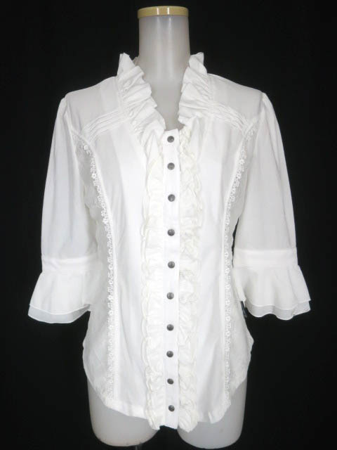 OZZ ONESTE レース重ねフリルブラウス