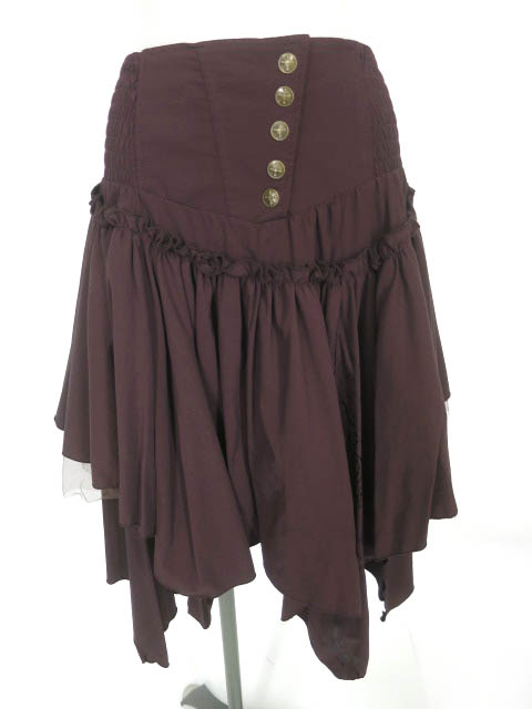 Ozz Croce 歯車プリントフレアフリルスカート