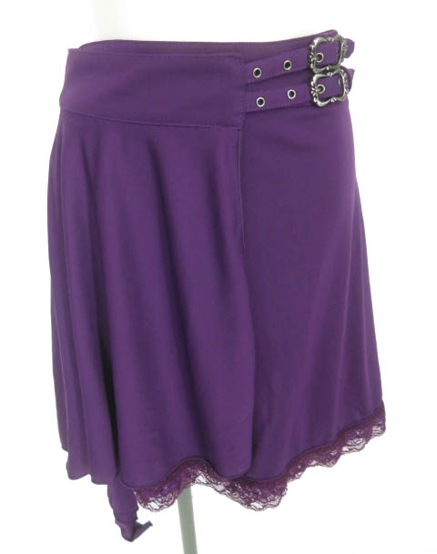 Ozz On 蝶プリントアシンメトリー巻きスカート