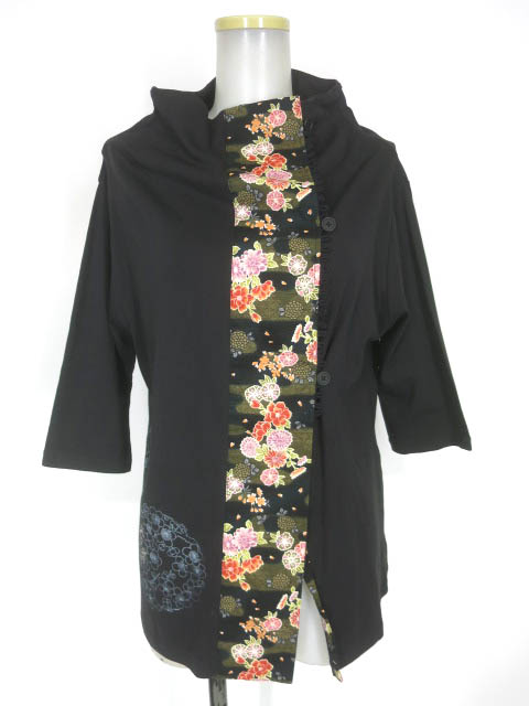 gouk momo 和柄切替カーディガン