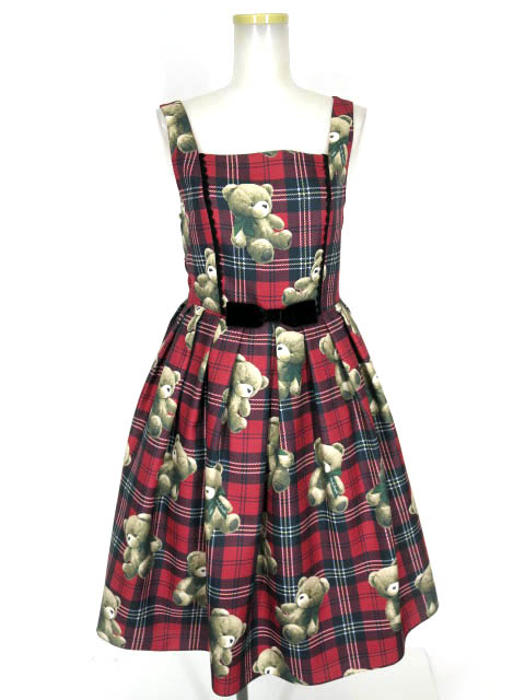 Teddy Bear Tartan ノースリーブワンピース
