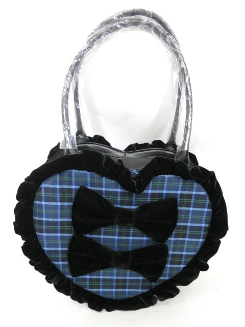 axes femme kawaii タータンチェックハートバッグ