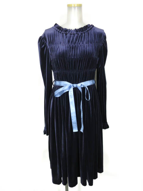 EXCENTRIQUE ベルベットシャーリングワンピース