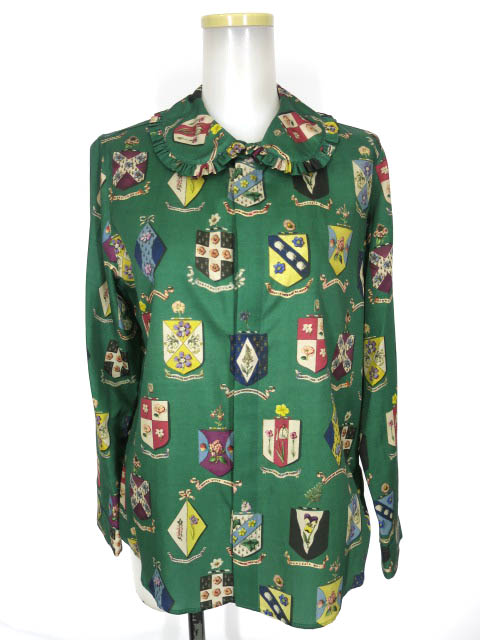 Jane Marple Flower crests フリルカラーシャツ