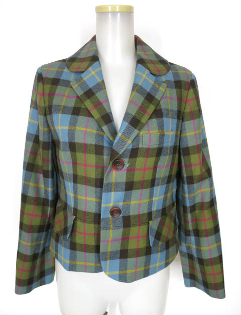 Jane Marple タータンチェック ペプラムジャケット