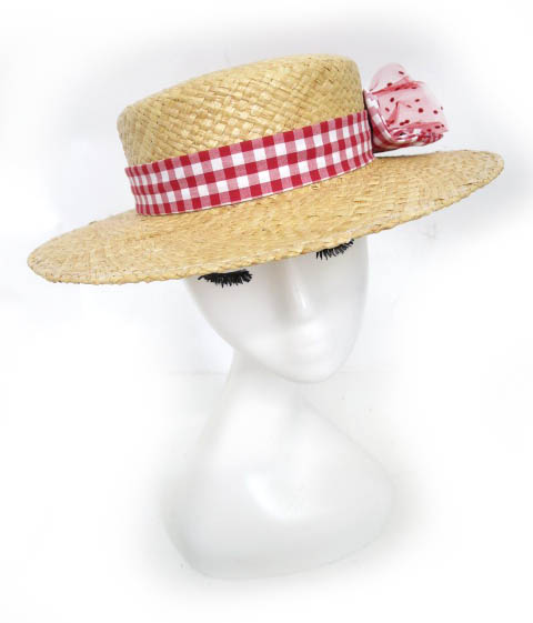 Leon Cecilia ギンガムカンカン帽