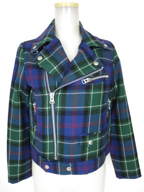 Jane Marple Dans Le Salon タータンチェックライダースジャケット