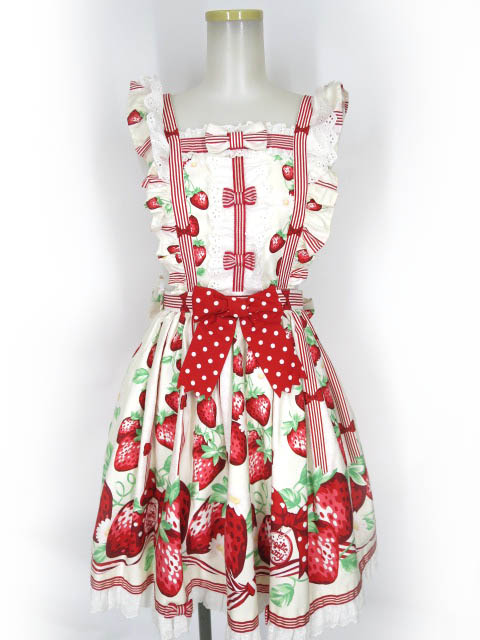 Angelic Pretty 摘みたていちごエプロン風スカート