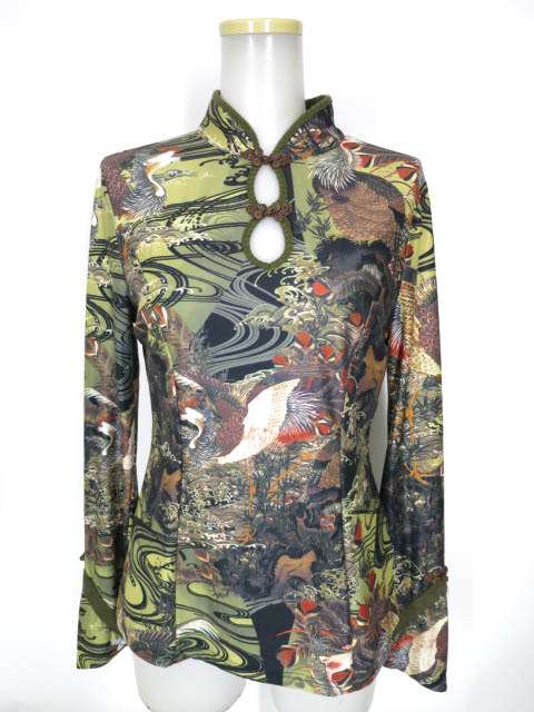 OZZ ONESTE 和チャイナ柄長袖カットソー