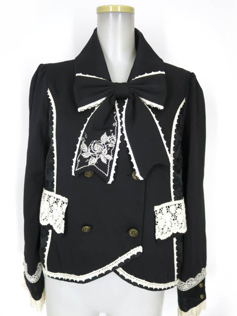 Hoshibako Works 小夜啼鳥と薔薇　リボンブローチ付きショートジャケット